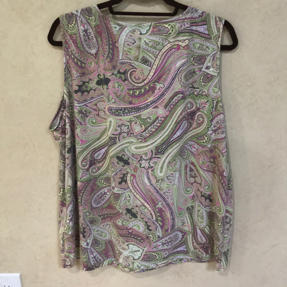 Talbots Paisley Ruffle Top - Picture 3 of 4